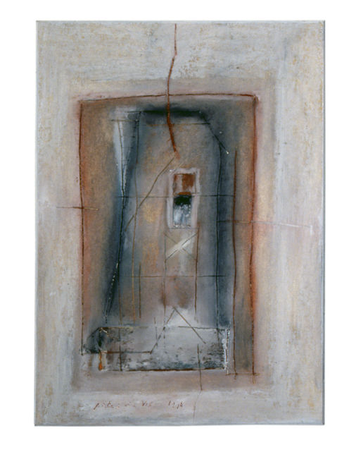 Peter de Vis, zonder titel, 1993, gemengde techniek op karton, 18x24cm
