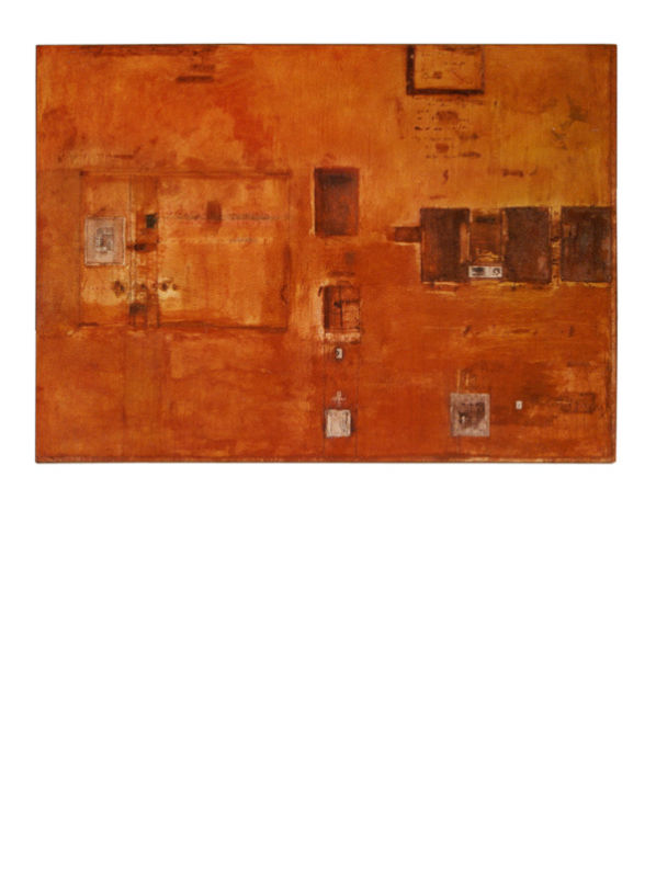 Peter de Vis, zonder titel, 2002, gemengde techniek op doek, 100x90cm